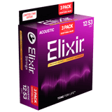 Elixir NANOWEB 3-Pack Phosphor Bronze Strings - Light 12-53 16569 (16052)