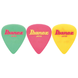 Ibanez Steve Vai Guitar Picks, 3-Pack, Green/Purple/Yellow, 1.0mm – B1000SVGPY