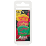 Ibanez Steve Vai Guitar Picks, 3-Pack, Green/Purple/Yellow, 1.0mm – B1000SVGPY