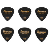 Ibanez Grip Wizard Guitar Picks, Sand Grip, Polyacetal, 6-Pack – Black