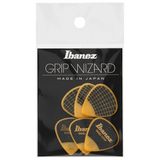 Ibanez Grip Wizard Guitar Picks, Sand Grip, Polyacetal, 6-Pack – Yellow