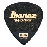 Ibanez Grip Wizard Guitar Picks, Sand Grip, Polyacetal, 6-Pack – Black