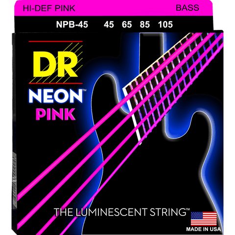 DR Strings NEON Pink NPB-45 Medium 4-String 45-105
