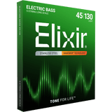 Elixir NANOWEB Stainless Steel Bass — 5-String 14777 Light .045-.130
