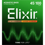 Elixir NANOWEB 80/20 Bronze Acoustic Bass — 14502 Light .045-.100