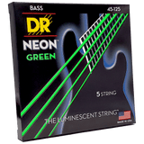 DR Strings HI-DEF NEON Green Medium 5-String 45-125 – NGB5-45
