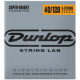 Dunlop Super Bright Stainless Steel 5-String Bass Strings 40-120, DBSBS40120