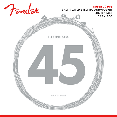 Fender Super 7250ML Bass Strings, Nickel Plated Steel, Long Scale – 45-100