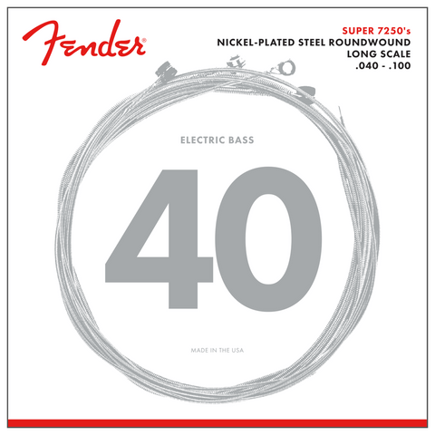 Fender Super 7250L Bass Strings, Nickel Plated Steel, Long Scale – 40-100