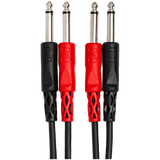 Hosa Stereo Interconnect, Dual 1/4in TS to Same, 3m – CPP-203