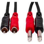 Hosa Stereo Interconnect, Dual 1/4in TS to Dual RCA, 3m – CPR-203