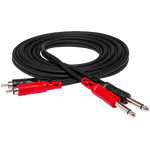 Hosa Stereo Interconnect, Dual 1/4in TS to Dual RCA, 2m – CPR-202