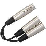 Hosa Y-Cable, XLR3F to Dual XLR3M, 6in – YXM-121