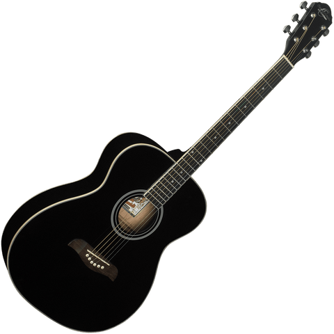 Oscar Schmidt OAB Auditorium Acoustic Guitar — Black