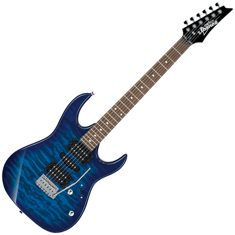 Ibanez GRX70QATBB Gio RG Electric Guitar — Transparent Blue Burst