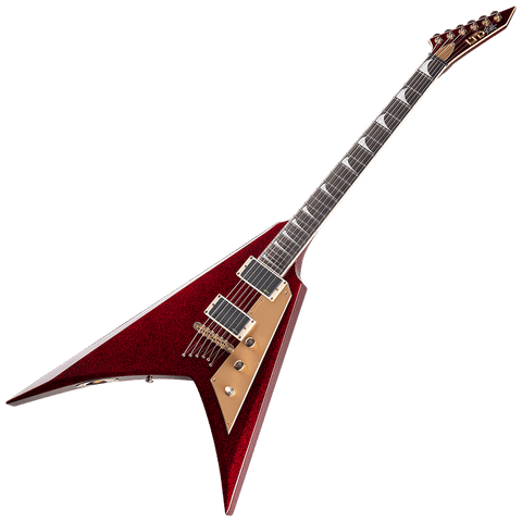 ESP LTD Kirk Hammett KH-V with Case – Red Sparkle – LKHVRSP