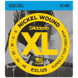 D'Addario EXL125 Nickel Wound, Super Light Top/Regular Bottom .009-.046