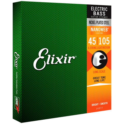 Elixir NANOWEB Nickel Bass — 14077 Light/Medium .045-.105