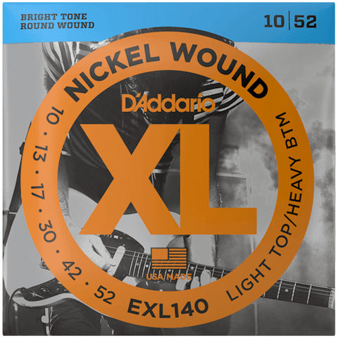 D'Addario EXL140 Nickel Wound, Light Top/Heavy Bottom .010-.052