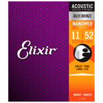 Elixir NANOWEB 80/20 Bronze Acoustic — 11027 Custom Light .011-.052