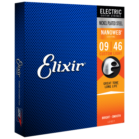 Elixir NANOWEB Nickel Electric — 12027 Custom Light .009-.046