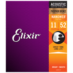 Elixir NANOWEB Phosphor Bronze Acoustic — 16027 Custom Light .011-.052