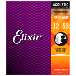 Elixir NANOWEB Phosphor Bronze Acoustic — 16052 Light .012-.053