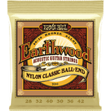 Ernie Ball Earthwood Folk Nylon, Clear & Gold Ball End - 28-42, 2069
