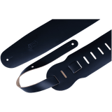 Levy's M4-Blk 3 1/2" Wide Black Genuine Leather Bass Strap