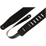 Levy's M26-Blk 2 1/2" Wide Black Genuine Leather Guitar Strap