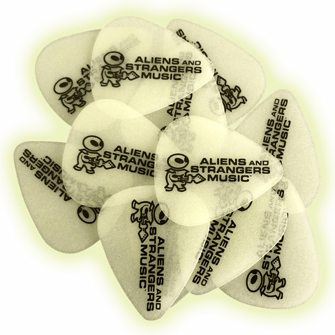 Aliens And Strangers Music 12-Pack Glow-In-The-Dark Guitar Picks by D'Addario