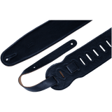 Levy's M4GF-BLK 3 1/2" Wide Black Garment Leather Bass Strap
