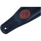 Levy's MSS2-BLK 3" Solid Black Garment Leather Guitar Strap