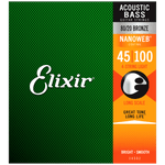 Elixir NANOWEB 80/20 Bronze Acoustic Bass — 14502 Light .045-.100
