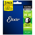 Elixir OPTIWEB Nickel Electric BONUS — 3-Pack 16550 Super Light 9-42 (19002)