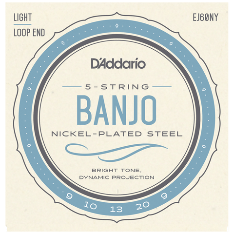 D'Addario EJ60 5-String Banjo Strings, Light 9-20
