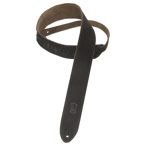 Levy's MS12-BLK 2" Hand-Brushed Suede Guitar Strap