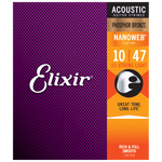 Elixir NANOWEB Phosphor Bronze Acoustic — 12-String 16152 Light .010-.047