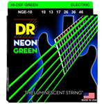DR Strings NGE-10 NEON Green Coated Electric Medium 10-46