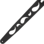 D'Addario Deluxe Leather Guitar Strap, Paisley, Black with White – L25W1411