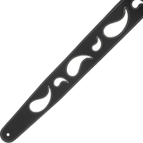 D'Addario Deluxe Leather Guitar Strap, Paisley, Black with White – L25W1411