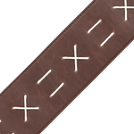 D'Addario Leather Guitar Strap, Decorative Stitch, Brown – L25W1501