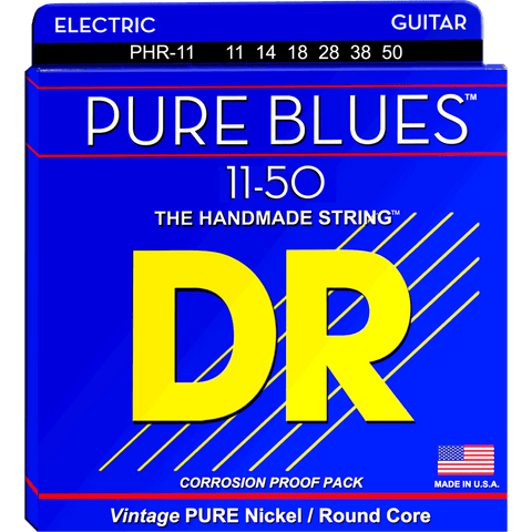 DR Strings PHR-11 PURE BLUES™ Pure Nickel Electric Heavy 11-50