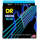 DR Strings NBE-9 NEON Blue Coated Electric Light 9-42