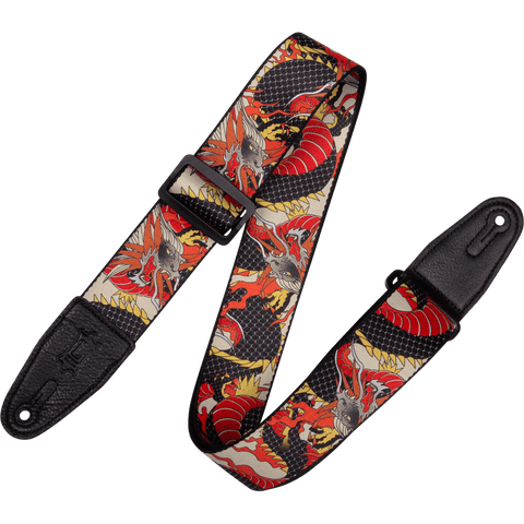 Levy's MPD2-123 2" Polyester Guitar Strap – Japanese Traditional Dragon