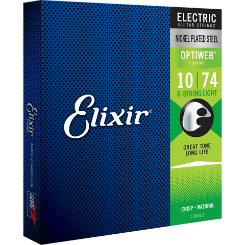 Elixir OPTIWEB Nickel 8-String Electric — 19062 Light .010-.074