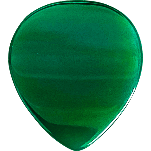 Pickboy PBSTR2GR Exotic Pick, Med Round, Green Agate, Stone, 1 pick, .875" x 1"