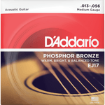 D'Addario EJ17 Acoustic Phosphor Bronze, Medium, 13-56
