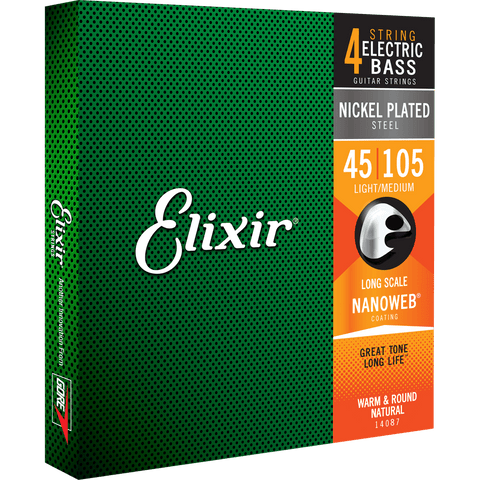 Elixir NANOWEB Nickel Bass — 14087 Extra Long Scale Light/Medium .045-.105
