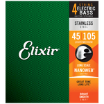 Elixir NANOWEB Stainless Steel Bass — 14677 Light/Medium .045-.105